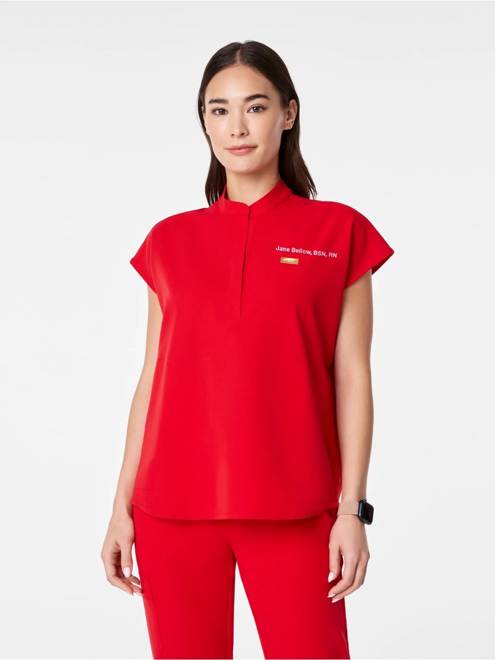 Figs Women’s Rafaela Oversized Scrub Top in Red